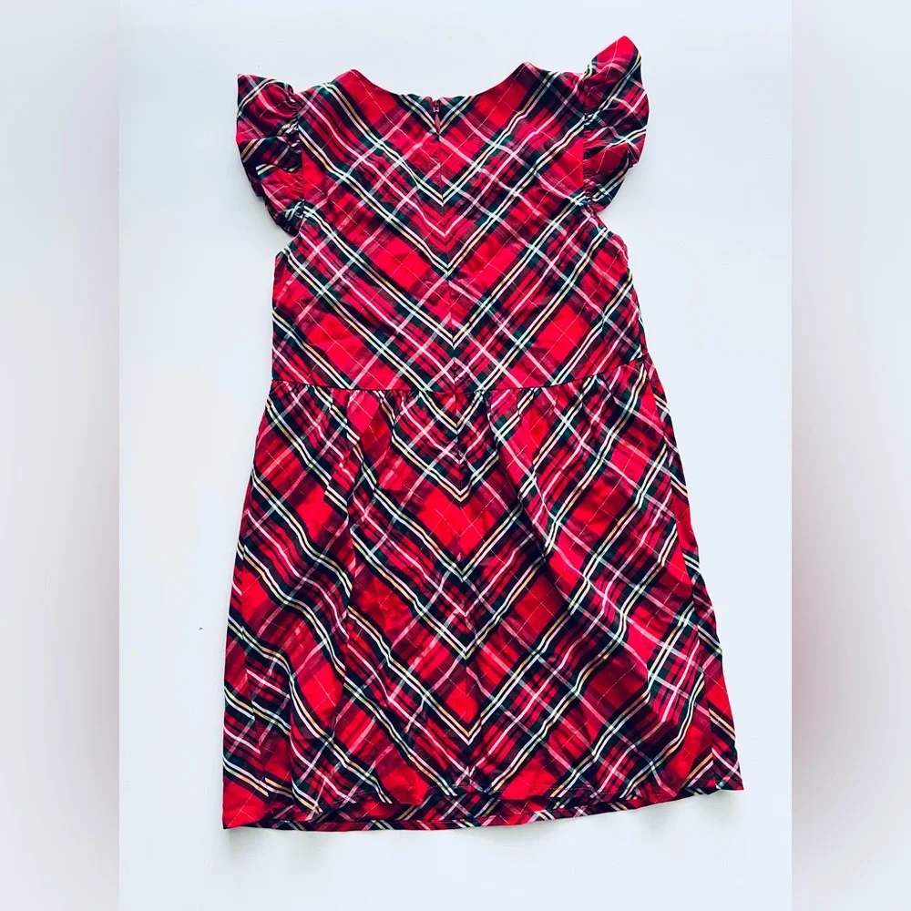 NWOT Vineyard Vines girls red plaid dress flutter sleeves holiday party tartan 5